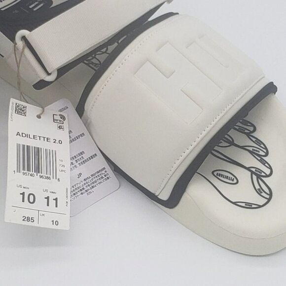adidas x Pharrell Williams Adilette 2.0 'Black' GZ1892 Size Men 10 / Wmn 11 - Picture 7 of 7